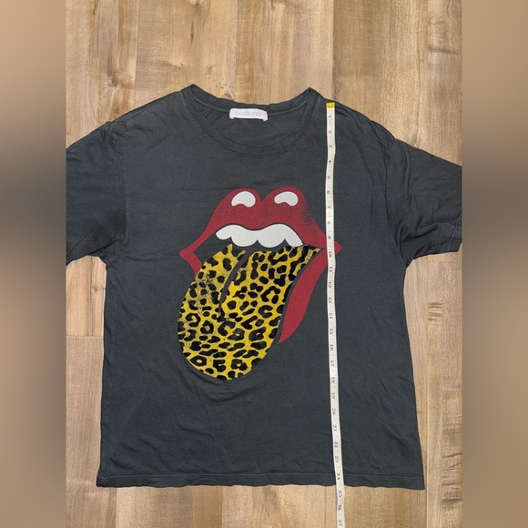 DAYDREAMER Rolling Stones Leopard Tongue Tour Washed Black Graphic Tee Small - Picture 6 of 11
